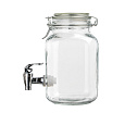 Láhev 2200 ml skleněná s kohoutkem, víčko s pákovým uzávěrem