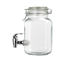 Láhev 2200 ml skleněná s kohoutkem, víčko s pákovým uzávěrem