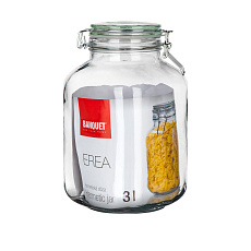 Dóza hermetická hranatá 3000 ml skl. s patent.uzávěrem Erea