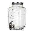 Láhev 4000 ml skleněná s kohoutkem, kov.víčko