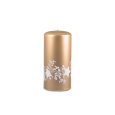 Svíčka vánoční  Festive Flare Pillar 70 x 150 mm - zlatá metalíza