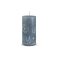 Svíčka Dandelion Pillar 70 x150 mm - modrošedá