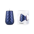 Svíčka Diamond Cone 80x120 mm - modrá metalíza
