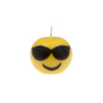Svíčka Smiley Glasses Sphere 60x60 mm - žlutá