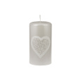 Svíčka Softness Pillar 70x150 mm - bílá metalíza
