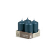 Svíčka adventní -  METAL M137 Cylinder 40x80 mm -  4 ks modrá