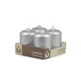 Svíčka adventní -  METAL M28 Cylinder 60x90 mm -  4 ks stříbrná