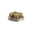 Svíčka adventní -  METAL M48 Cylinder 50x70 mm -  4 ks hnědá