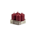 Svíčka adventní -  METAL M135 Cylinder 40x80 mm -  4 ks červená