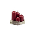 Svíčka adventní -  METAL M135 Cylinder Cascada -  4 ks červená