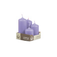 Svíčka adventní -  MAT N352 Cylinder Cascada - 4 ks fialová