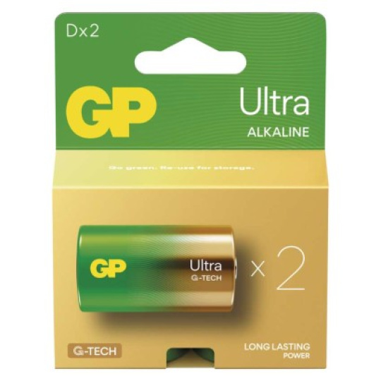 Alkalická baterie GP Ultra D (LR20) - 2ks