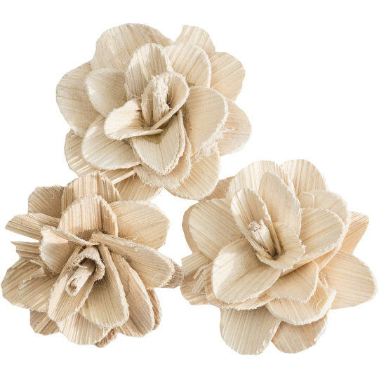 Dekorace - Betal rose 6 cm bělené - 50 ks