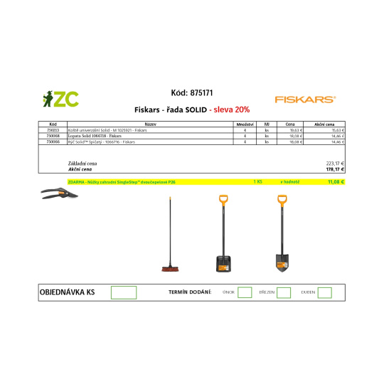 EUR KD Displej - Fiskars řada Solid