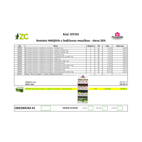 EUR KD Displej - Rosteto - hnojiva s čedičovou moučkou