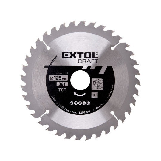 kotouč pilový s SK plátky, O 125x2,2x22,2mm, 36T