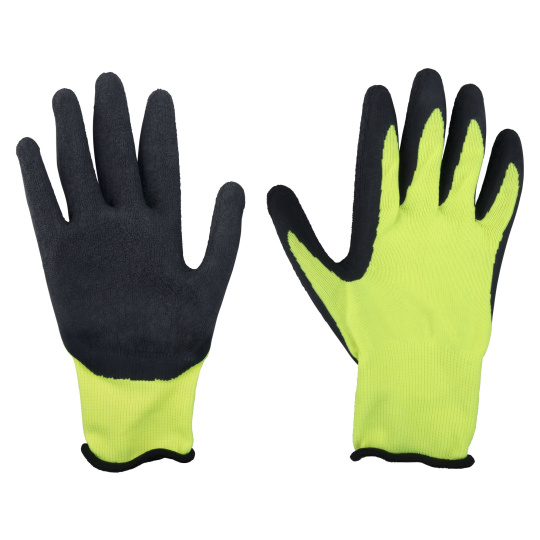 rukavice nylonové, bezešvé, polomáčené v latexu, velikost 9"