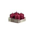Svíčka adventní -  METAL M23 Cylinder 50x70 mm -  4 ks vínová