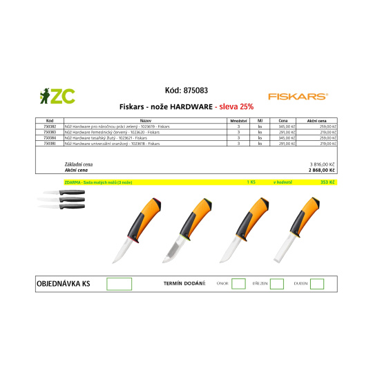 KD Displej - Fiskars nože Hardware