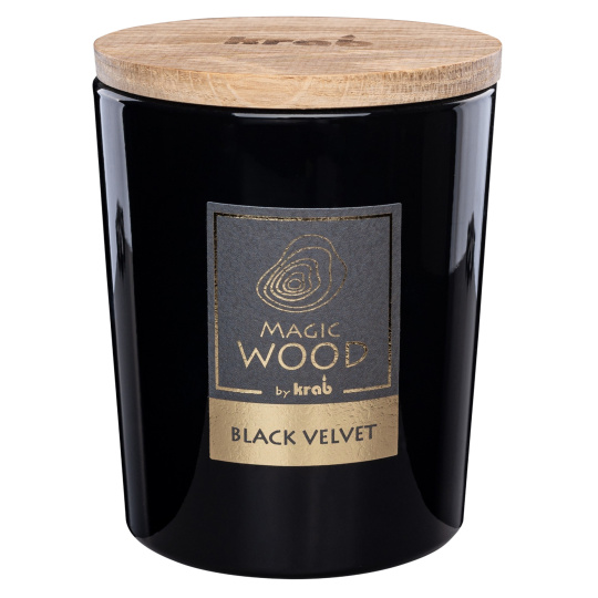 Svíčka sklo - MAGIC WOOD 300 g - Black Velvet (cena bez slev)
