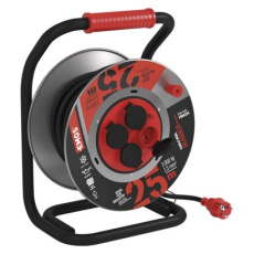 Venkovní prodlužovací kabel na bubnu 25 m / 4 zás. / černý / guma-neopren / 230V / 1,5 mm2 Venkovní prodlužovací kabel na bubnu 25 m / 4 zás. / černý / guma-neopren / 230V / 1,5 mm2