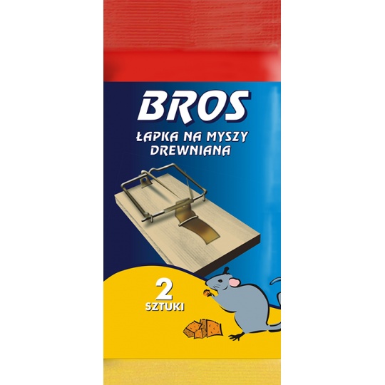 Bros - pastička dřevěná malá myš sada 2 ks