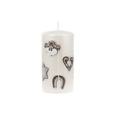 Svíčka vánoční Sweets Pillar 80x150 mm - bílá Svíčka vánoční Sweets Pillar 80x150 mm - bílá