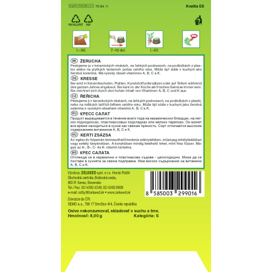 Zelseed Řeřicha zahradní - Dánská 6g