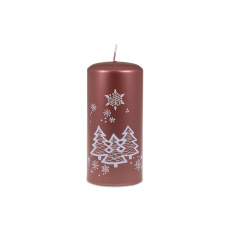 Svíčka vánoční Winter Forest Pillar 70 x 150 mm - hnědo-růžová Svíčka vánoční Winter Forest Pillar 70 x 150 mm - hnědo-růžová