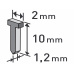 hřebíky, balení 1000ks, 10mm, 2,0x0,52x1,2mm