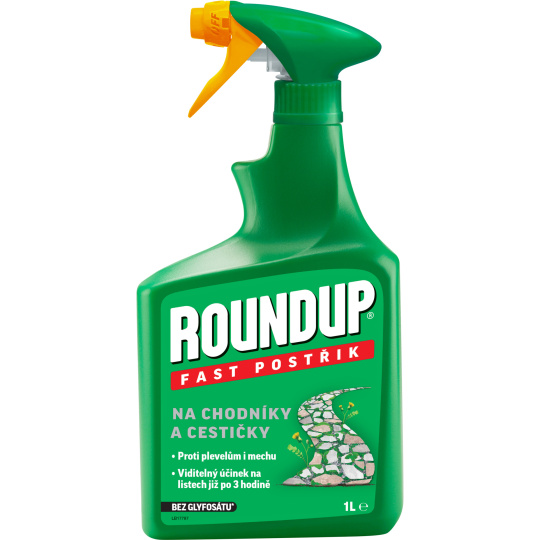 Roundup Fast / bez glyfosátu - 1 l rozprašovač chodníky a cestičky P&D EVERGREEN