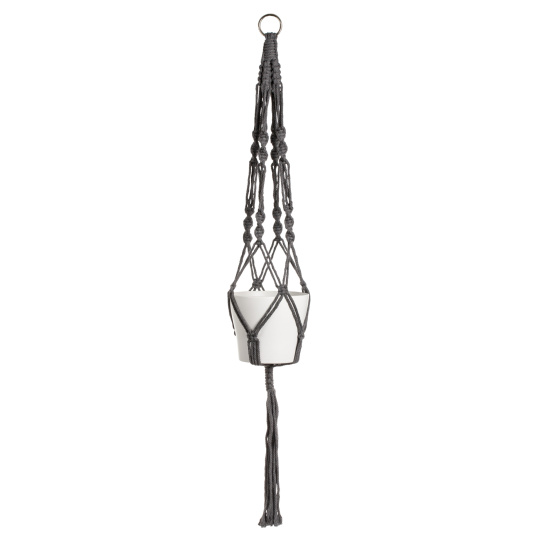 Závěs na keramické květináče 1030 - bavlna 90 cm Natural Grey