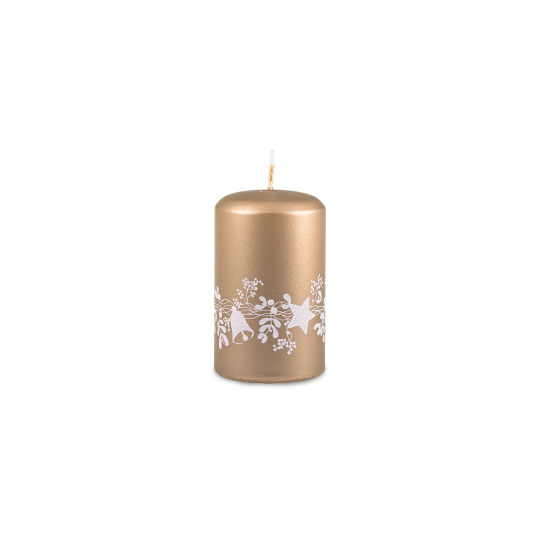 Svíčka vánoční Festive Flare Pillar 60 x 100 mm - zlatá metalíza