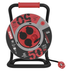 Venkovní prodlužovací kabel na bubnu 50 m / 4 zás. / černý / guma-neopren / 230V / 1,5 mm2 Venkovní prodlužovací kabel na bubnu 50 m / 4 zás. / černý / guma-neopren / 230V / 1,5 mm2
