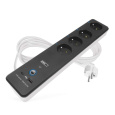 GoSmart prodlužovací kabel 2 m / 4 zásuvky / s vyp. / s USB / bílá-černá / PVC / 1,5 mm2