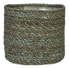 Košík z mořské trávy 508 zelená 17 - s fóliovou vložkou