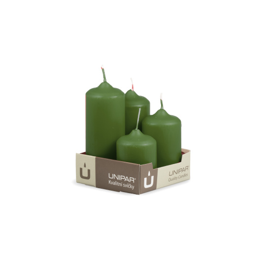 Svíčka adventní -  MAT N76 Cylinder Cascada - 4 ks zelená