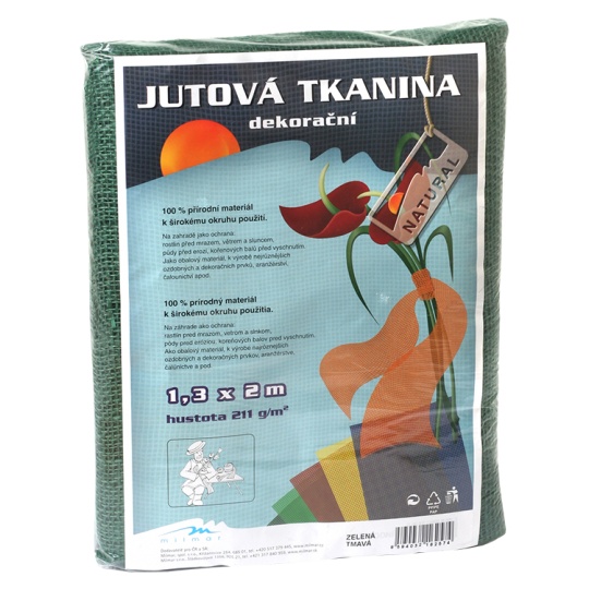 Jutová tkanina - 1,3 x 1 m tmavě zelená