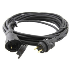 Venkovní prodlužovací kabel 30 m / 1 zásuvka / černý / guma / 230 V / 1,5 mm2