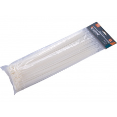 pásky stahovací na kabely bílé, 300x4,8mm, 100ks, nylon PA66