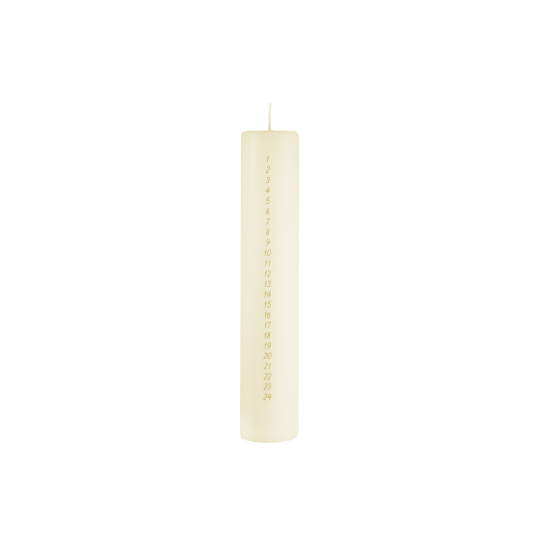 Svíčka adventní Calendar Ivory Pillar 50 x 250 mm - krémová