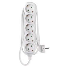 Prodlužovací kabel 1,5 m / 5 zásuvek / bílý / PVC / 1,5 mm2 Prodlužovací kabel 1,5 m / 5 zásuvek / bílý / PVC / 1,5 mm2