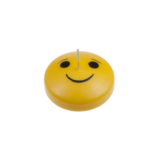 Svíčka Smiley Smile 70x25 mm - žlutá