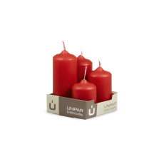 Svíčka adventní - MAT N35 Cylinder Cascada - 4 ks červená Svíčka adventní - MAT N35 Cylinder Cascada - 4 ks červená