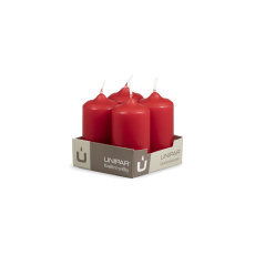Svíčka adventní - MAT N136 Cylinder 40x80 mm - 4 ks červená Svíčka adventní - MAT N136 Cylinder 40x80 mm - 4 ks červená