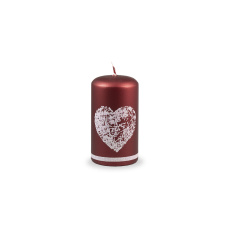 Svíčka Beautiful Heart Pillar 60x110 mm - červená metalíza Svíčka Beautiful Heart Pillar 60x110 mm - červená metalíza