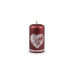 Svíčka Beautiful Heart Pillar 60x110 mm - červená metalíza