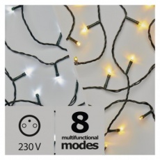 LED vánoční řetěz 2v1, 10m, studená bílá/teplá bílá,programy LED vánoční řetěz 2v1, 10m, studená bílá/teplá bílá,programy