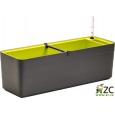Truhlík samozavlažovací Berberis - antracit + zelená 80 cm