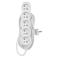Prodlužovací kabel – 5 zásuvek, 7m, bílý Prodlužovací kabel – 5 zásuvek, 7m, bílý